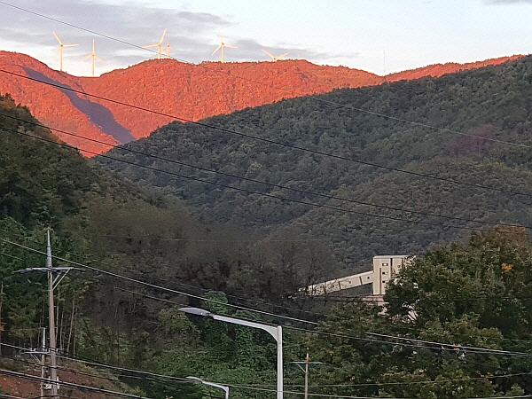 강원도 아침 풍경 사진