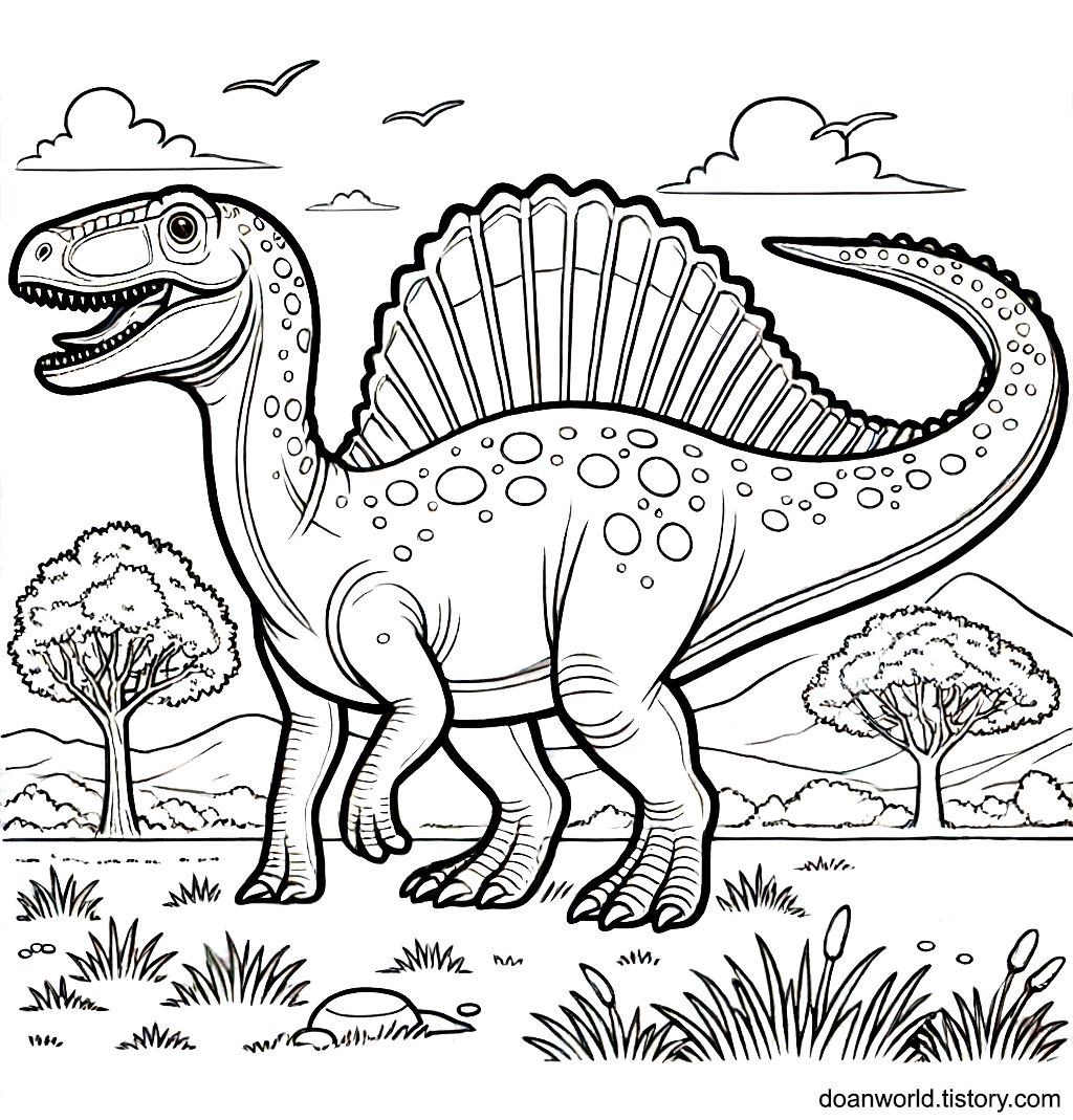 스피노사우루스 색칠공부 도안