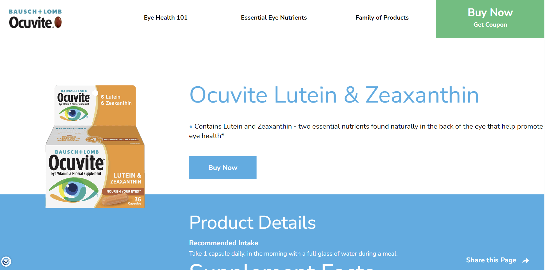 Ocuvite Lutein &amp; Zeaxanthin (Bausch + Lomb)