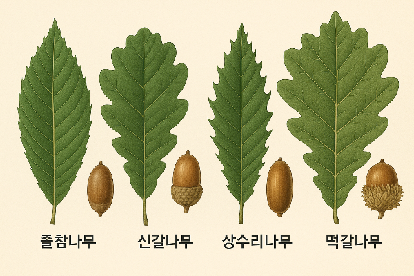 참나무(도토리나무) 종류 비교법
