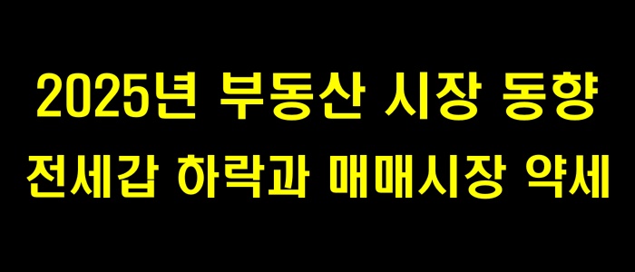 2025년 부동산 시장 동향_전세값 하락과 매매시장 하락