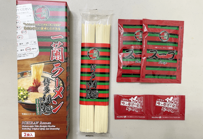이치란 라멘 밀키트 구성 사진