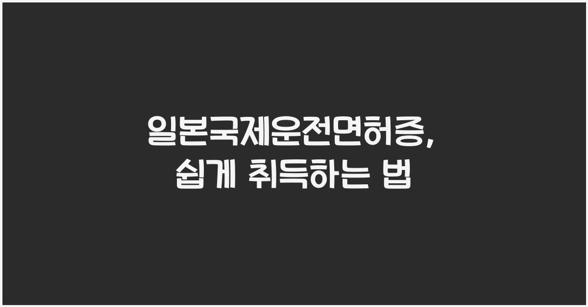 일본국제운전면허증