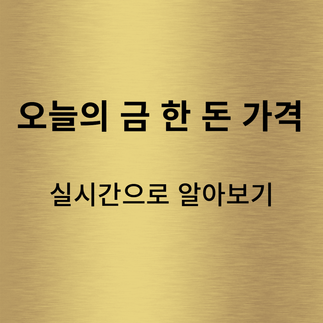 금 한 돈 가격