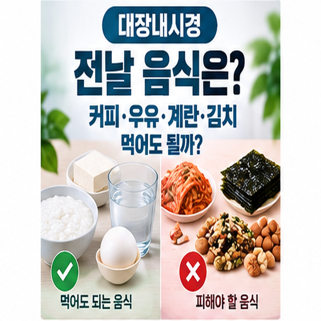대장내시경 전날 음식 커피 우유 계란 김치 섭취 안내
