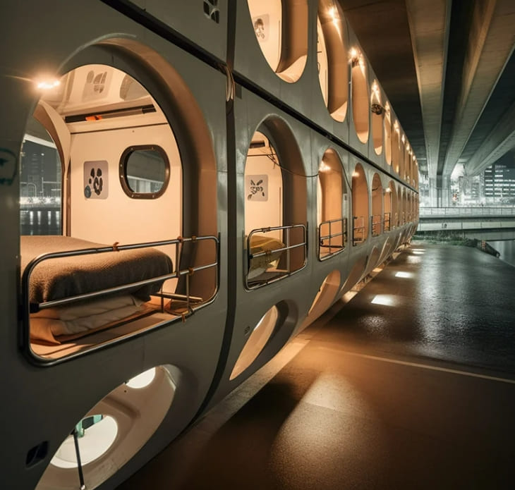노숙자들 해결책 '자급식 생활 포드'...다리 밑의 공터 활성화 Self-contained living pods activate vacant lots under bridges to tackle homelessness
