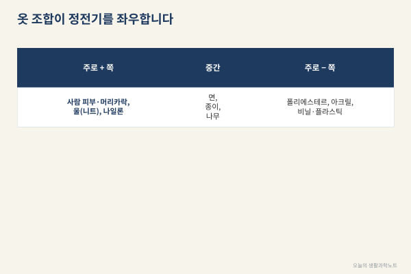 겨울 정전기, 니트에 패딩을 입으면 유독 찌릿한 이유와 옷 조합법