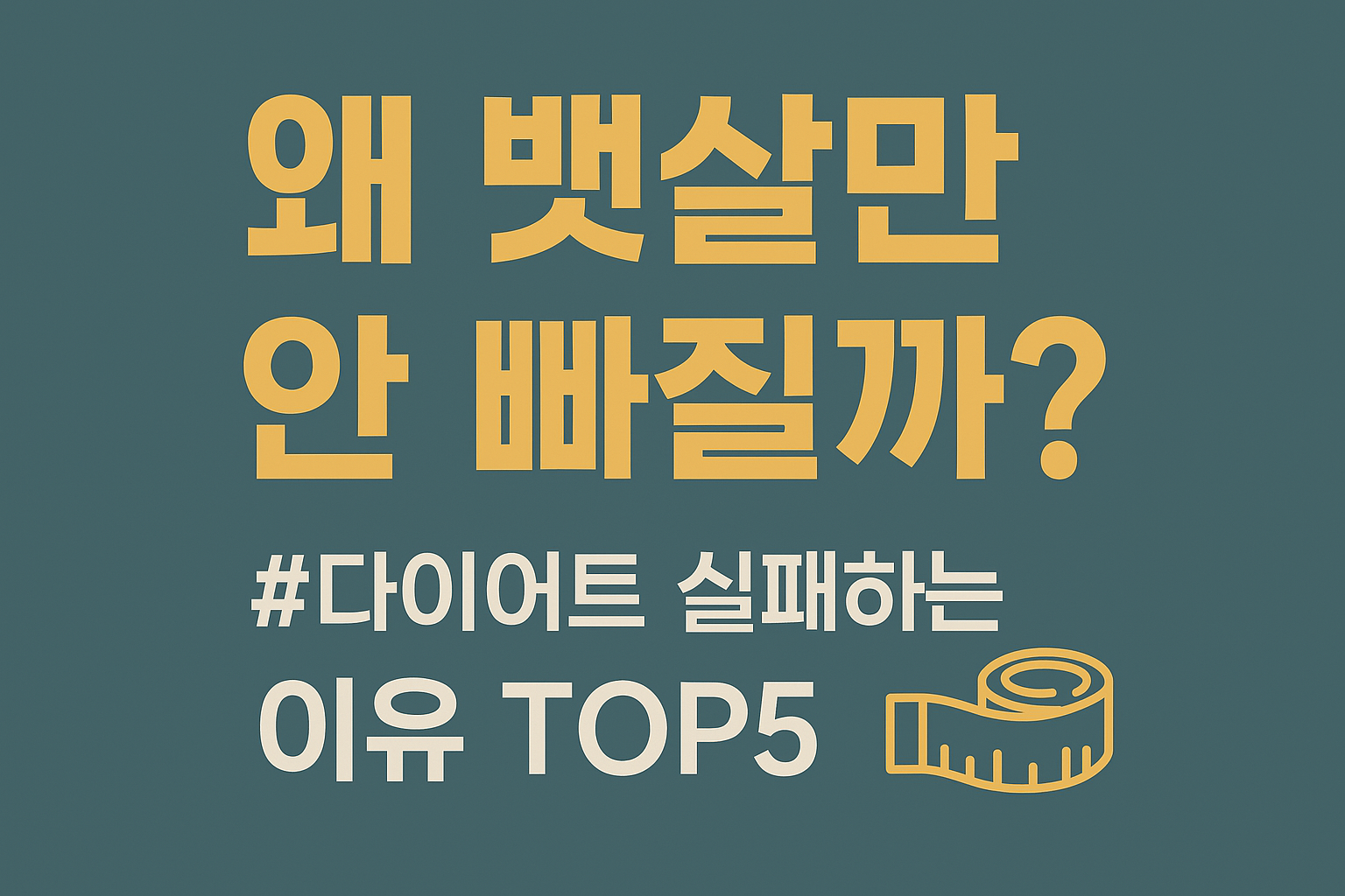 다이어트 실패하는 이유 TOP 5