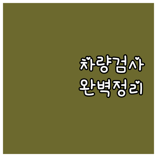 자동차 검사, 서류 준비부터 재발급까..