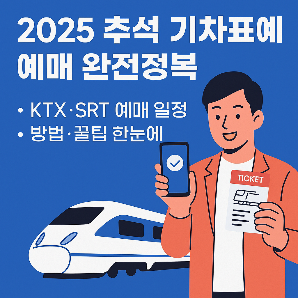 2025 추석 기차표 예매 일정과 방법을 안내하는 프로모션 이미지