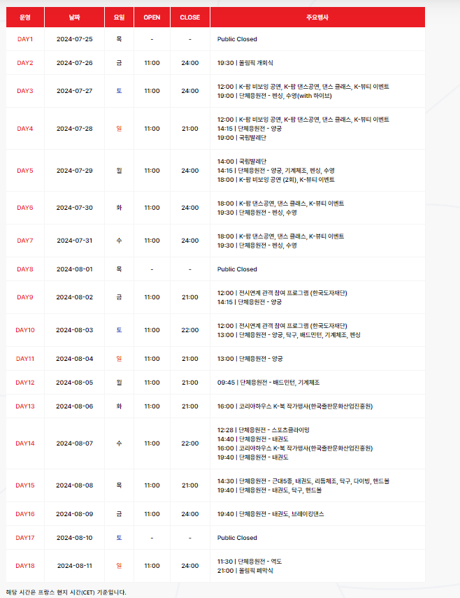 코리아하우스 일정프로그램