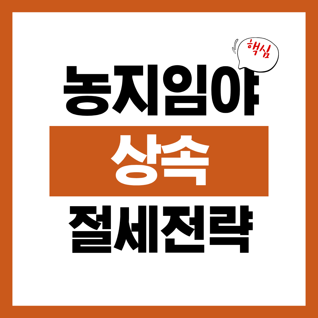 농지 임야 상속시 감면 요건과 절세 전략 총정리