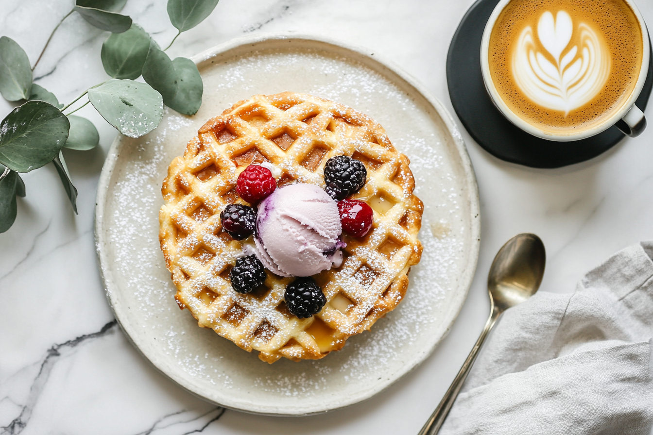 감성적인 크로플과 커피