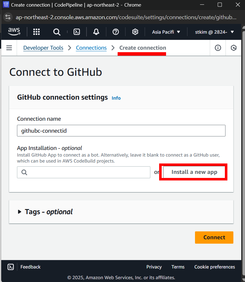 CodePipeline - Git Connection
