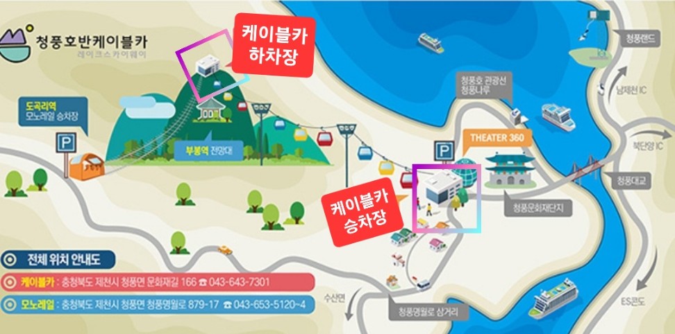 청풍호반-케이블카-주차장