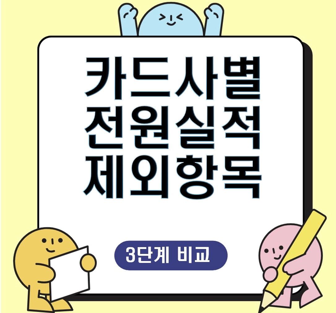 전월실적 제외항목, 카드사마다 다르다? 3단계로 &lsquo;손해 없이&rsquo; 비교하는 법(2026 최신)