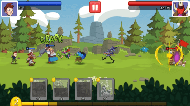 다양한-마법-카드를-사용하여-적과-대결하는-화면