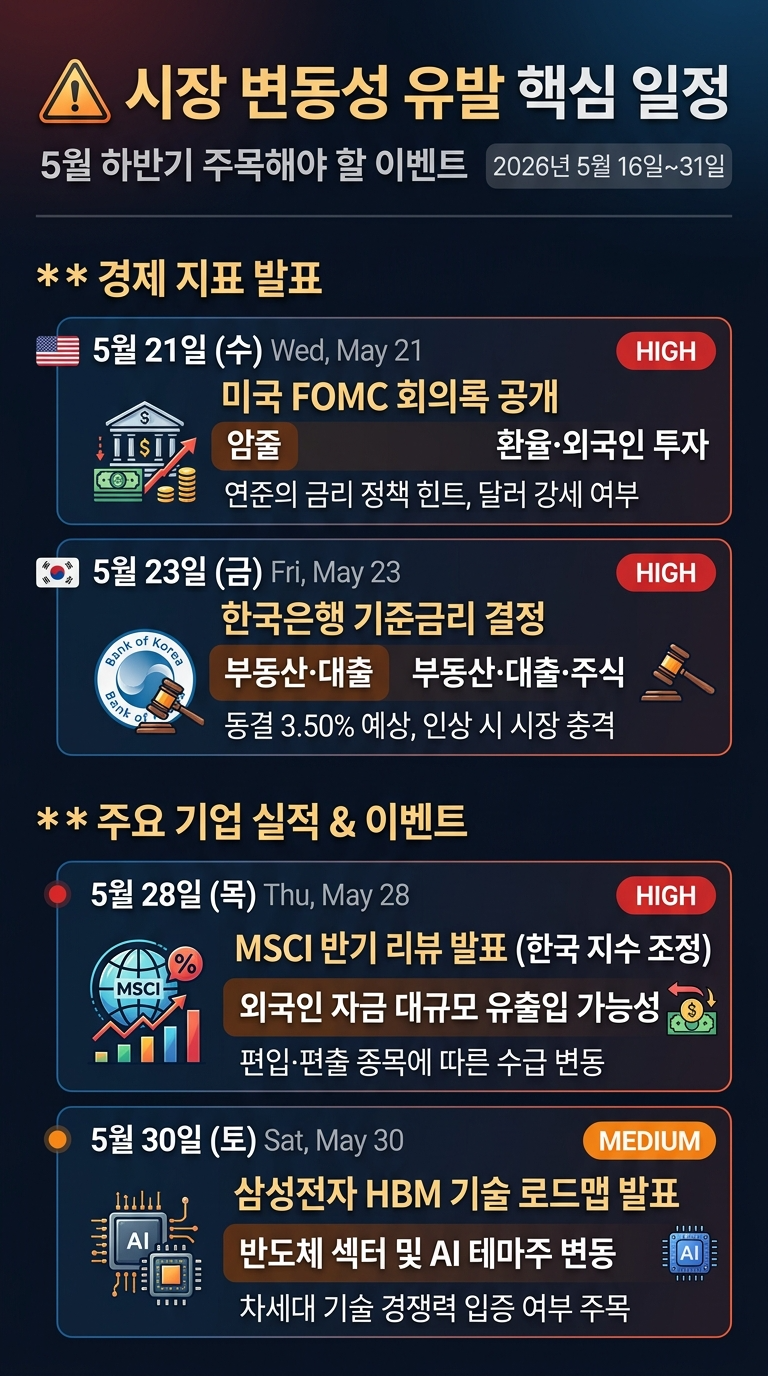 시장 변동성 유발 핵심 일정