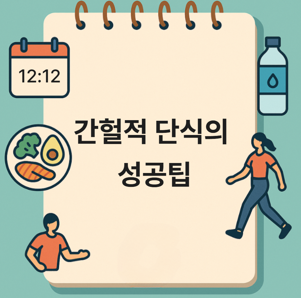 간헐적 단식의 5가지 팁을 알려주는 일러스트