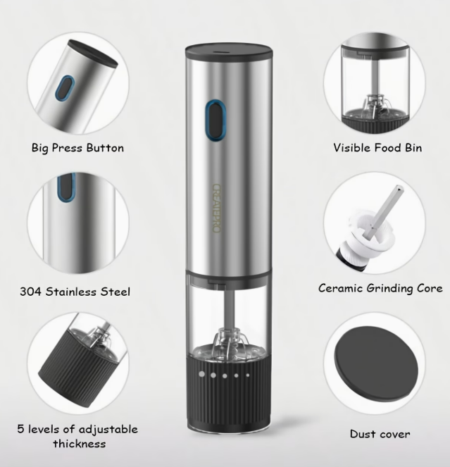 충전식 소금 후추 전동 그라인더
