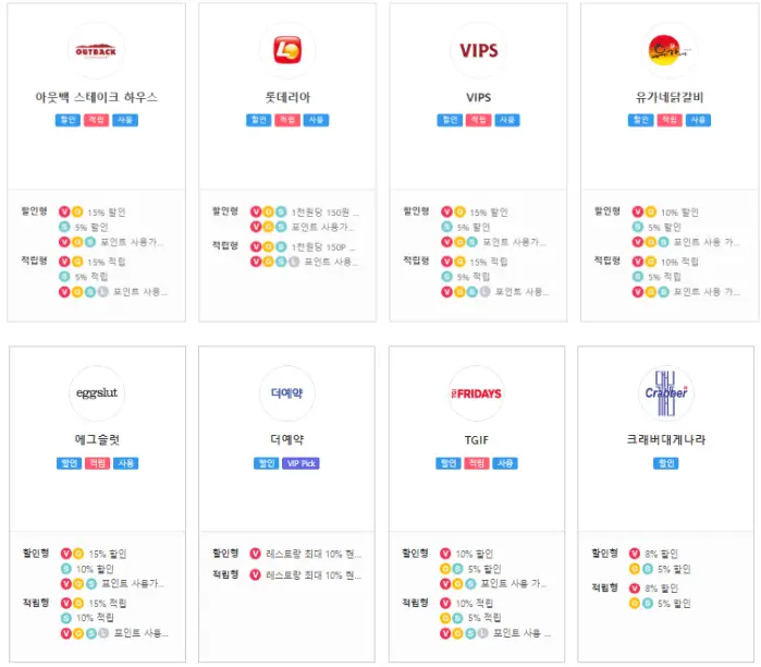SK T멤버십카드 VIP 혜택 종류 외식종류 식사할인 카드발급하기