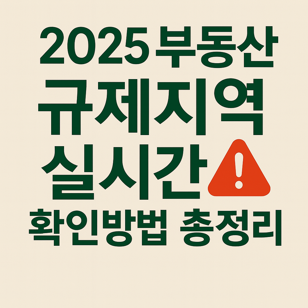 2025 부동산 규제지역 실시간 확인방법 총정리