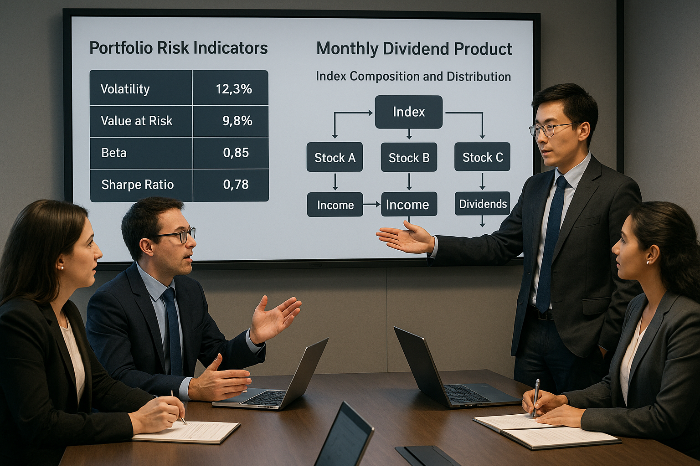 ETF 운용사가 리밸런싱을 분석하는 모습
