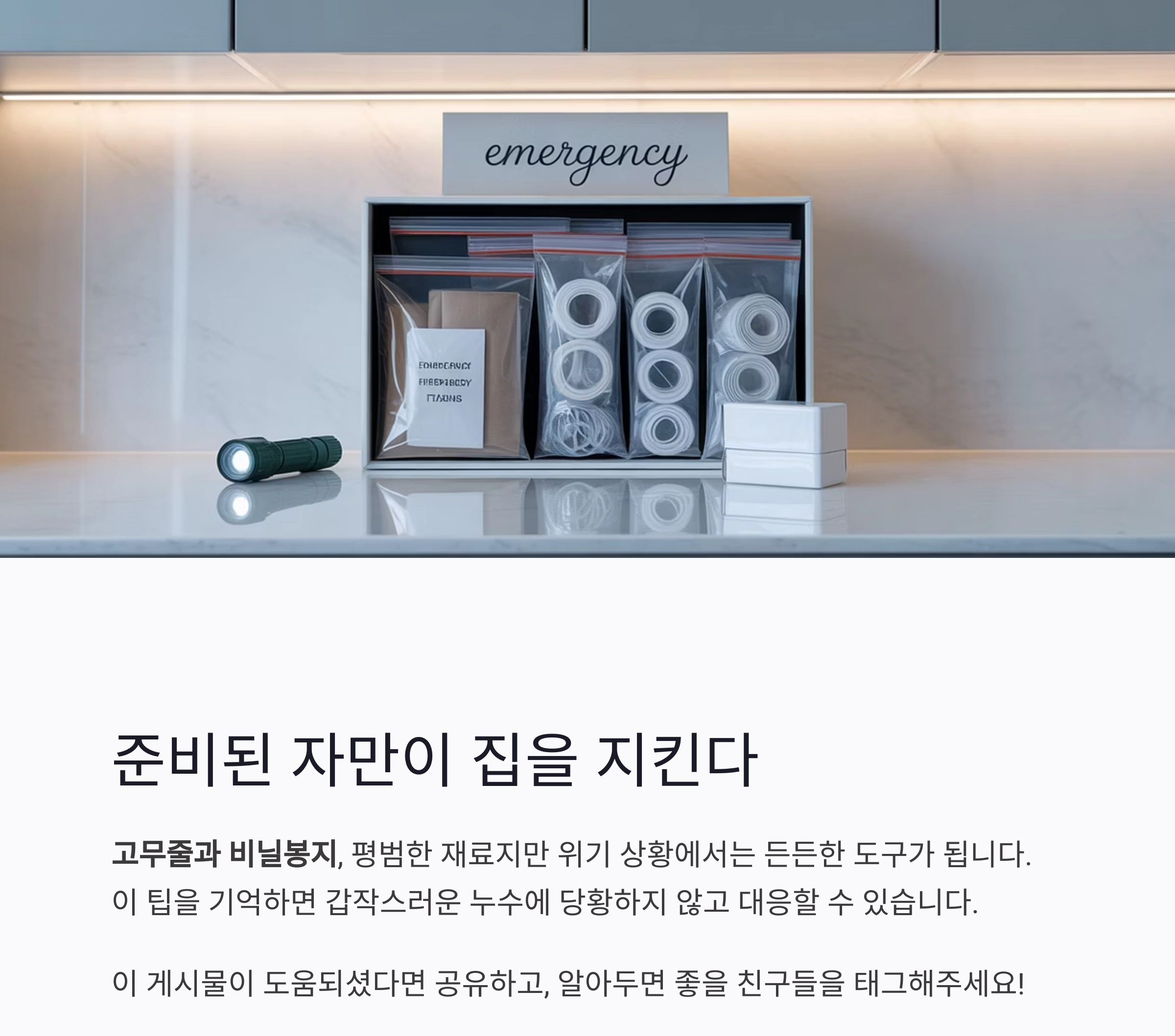 물 새는 수도꼭지, 고무줄과 비닐봉지로 뚝! 누구나 가능한 응급조치