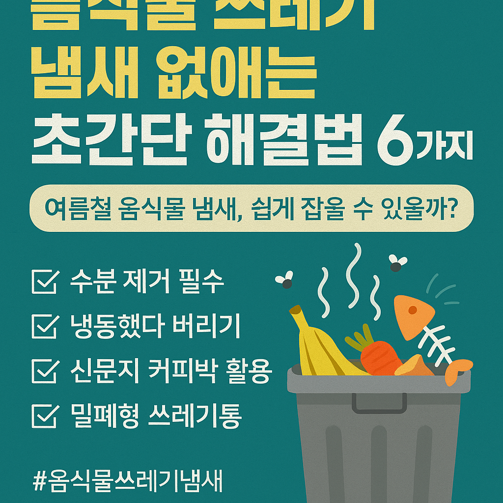 음식물 쓰레기 냄새 없애는 초간단 해결법 6가지
