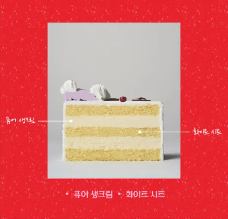 노티드 눈사람 스마일 케이크 단면