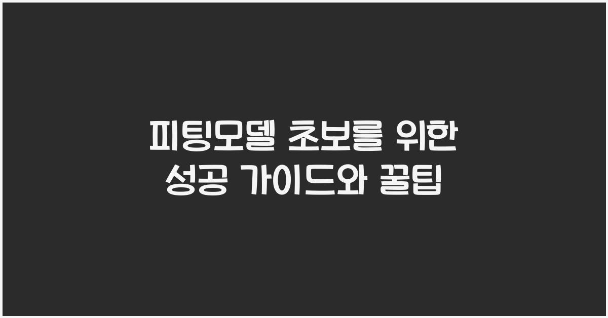 피팅모델 초보