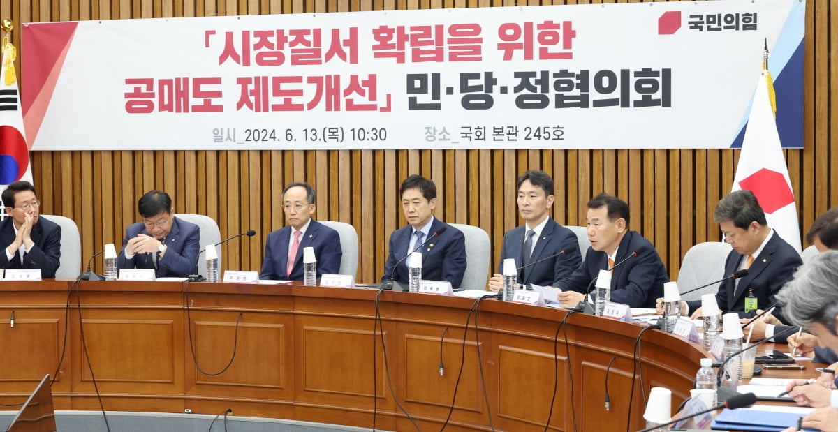 2024년 6월 13일 국회에서 열린 '시장질서 확립을 위한 공매도 제도개선' 민당정협의회.