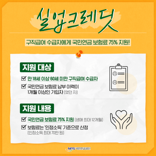 국민연금 보험료 지원제도 5가지!