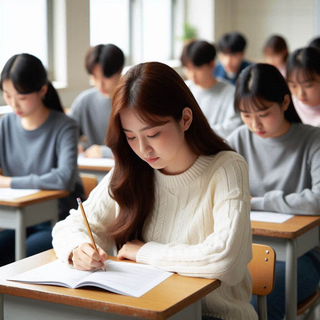 2025학년도수능시간표에맞춰모의고사와수능시험을보는학생들사진