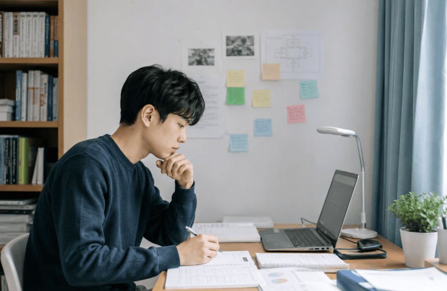 지방 일반고 원서 분석하는 학생