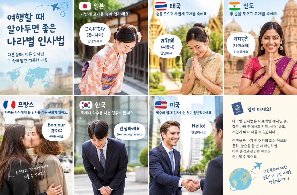 여행할 때 알아두면 좋은 나라별 인사법