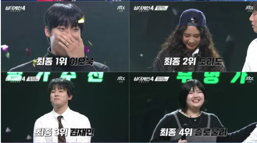 싱어게인4 우승 이오욱, 도라도 제치고 우승 최종 탑4 순위 확정
