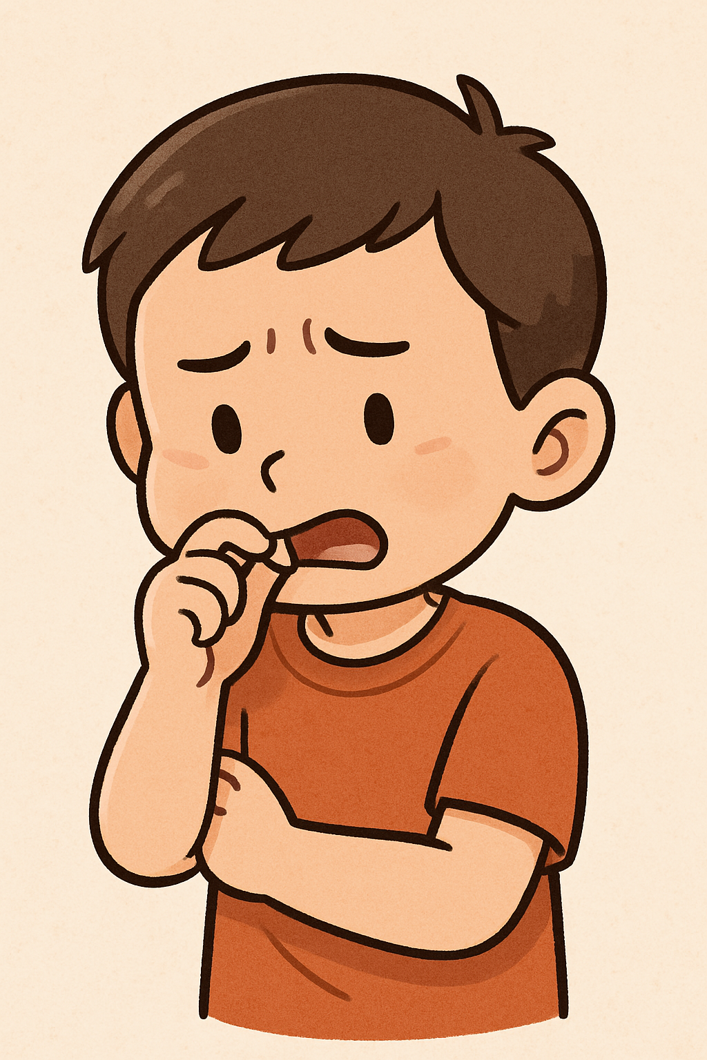 손톱 물어 뜯는 아이