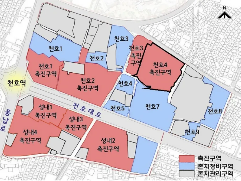 천호4촉진구역 위치도