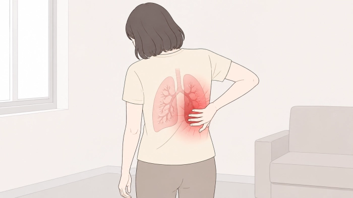 오른쪽 등 통증이 의심되는병
