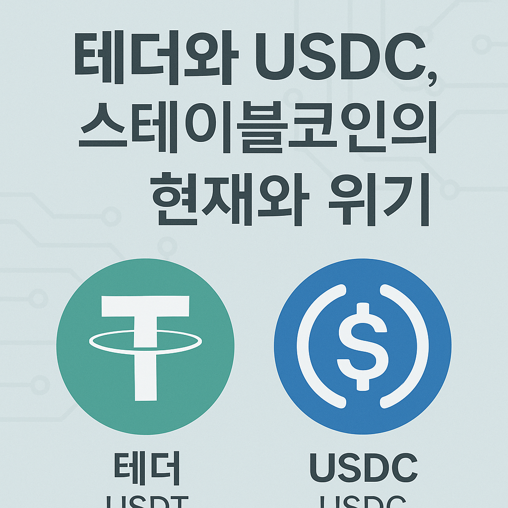 스테이블코인 테더(USDT)와 USDC를 비교하는 인포그래픽 썸네일 이미지