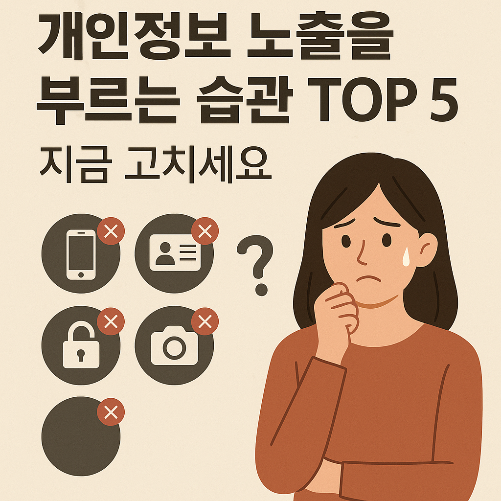 개인정보 노출을 부르는 습관 TOP 5, 지금 고치세요