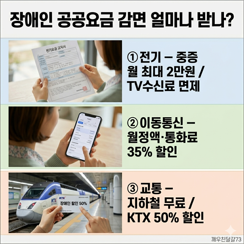 [장애인 복지 3편] 2026 공공요금 감면&middot;보조기기&middot;교통 할인 총정리