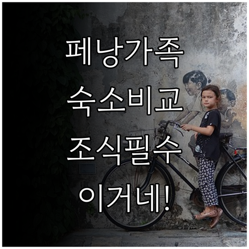 페낭 가족 여행 숙소 추천 리스트 조..