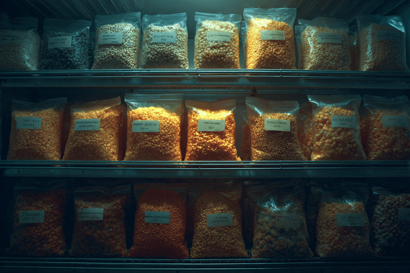 비닐팩에-보관중인-옥수수-이미지