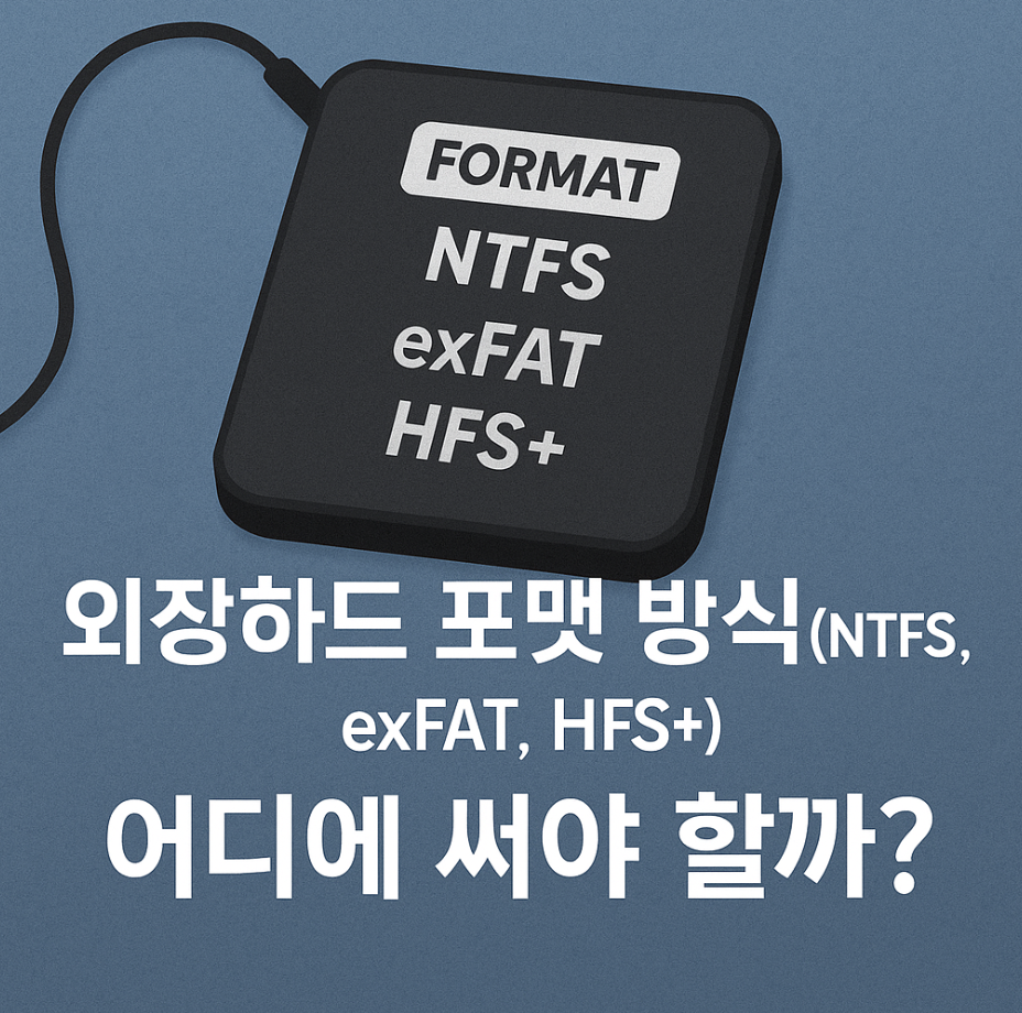 외장하드 포맷 방식(NTFS, exFAT, HFS+), 어디에 써야 할까?
