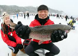 평창 송어 축제 2025 기간&amp;#44; 입장료&amp;#44; 텐트 낚시 예약에서 고기를 잡고 즐거워 하는 모습