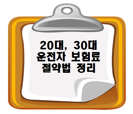 20대, 30대 운전자 보험료 절약법 정리! 연령별 전략
