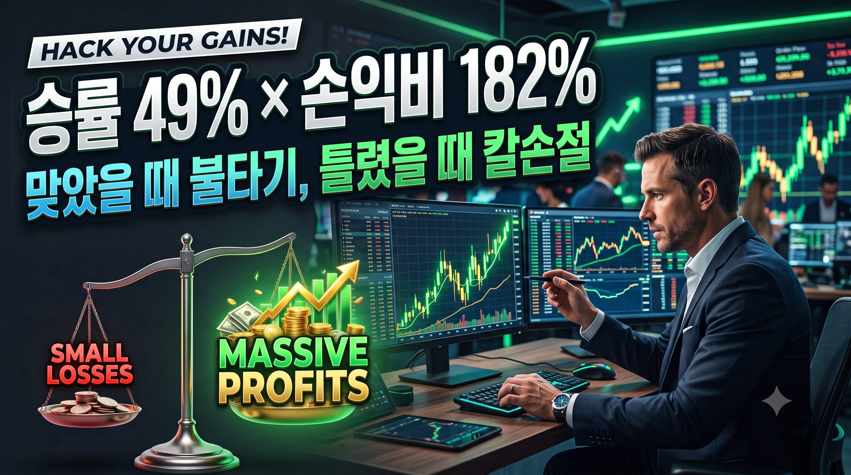 승률49%와 페이오프 레이시오 182%