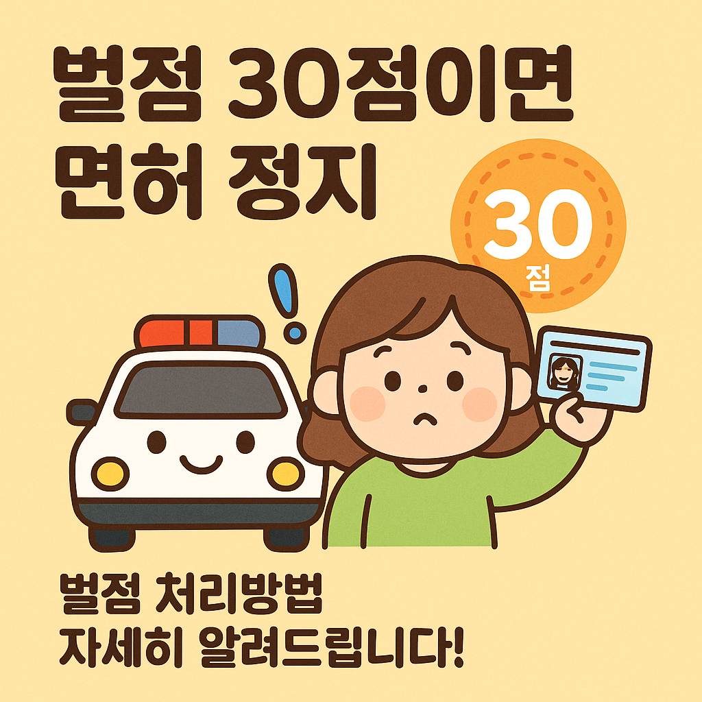 벌점 30점이면 면허 정지, 벌점 처리방법